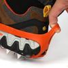 FAVOMOTO 1pair Teeth Ice Cleats for Boots and Shoes Durable Anti-Slip Crampons for Hiking Climbing and Ice Fishing Orange view 3