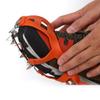 FAVOMOTO 1pair Teeth Ice Cleats for Boots and Shoes Durable Anti-Slip Crampons for Hiking Climbing and Ice Fishing Orange view 4