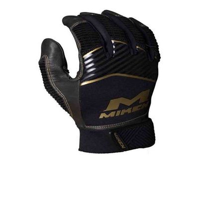 Miken | Gold Slowpitch Softball Batting Gloves | Adult XX-Large | Black/Gold