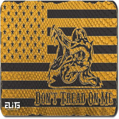 ELITE OUTDOORS MFG Yellow Snakeskin Gadsden Don't Tread ON ME USA Flag Gun Cleaning MAT 12inch x 22inch. Made in The USA. Free Wallet Bottle Opener Included. , X-Large