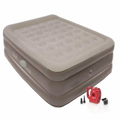 Coleman SupportRest Double-High 18" Queen Air Mattress | Indoor and Outdoor Raised Airbed with 120V Rechargeable Air Pump | Blow Up Air Mattress for Camping