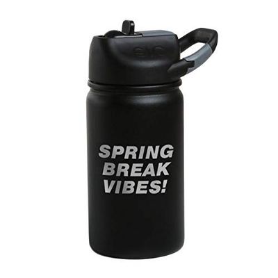 MTV - Spring Break Vibes Water Bottle (Matte Black, 12 oz) - Officially Licensed