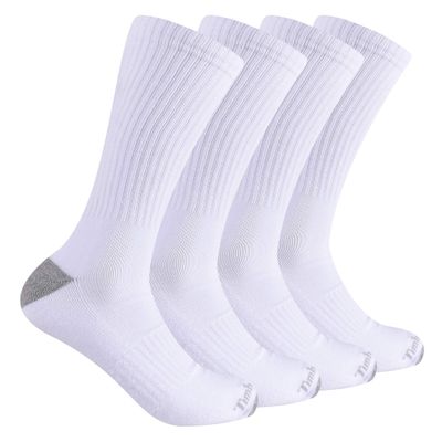 Timberland Men's 4-Pack Full Cushioned Crew Socks, White, One Size