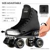 Crazy Skates Retro Roller Skates | Adjustable or Fixed Sizes | Classic Quad Skates for Women and Girls - Black (Adjustable) (Size: Medium | 3-6) view 3