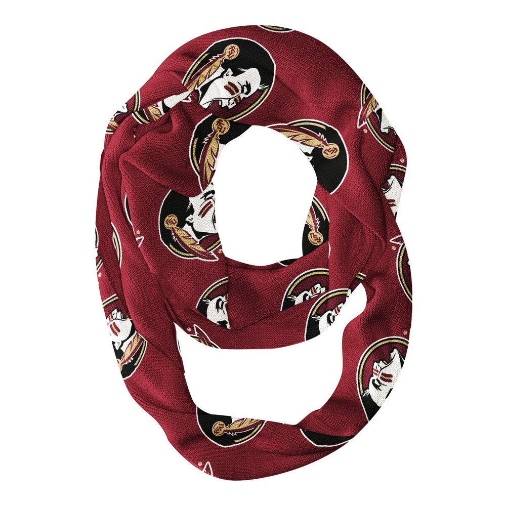 Vive La Fete Florida State Seminoles All Over Logo Garnet Infinity Scarf
