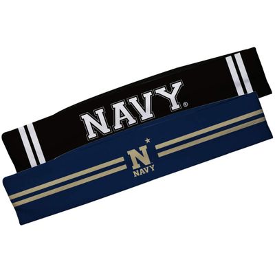 Vive La Fete United States Naval Academy Navy Blue and Black Stripes Headband Set
