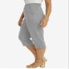 Jessica London Women's Plus Size Soft Ease Capri - 26/28, Medium Heather Grey view 3