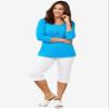 Jessica London Women's Plus Size Soft Ease Capri - 26/28, Medium Heather Grey view 4