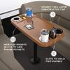 Manufacturers' Select ITC Boat Table Set - 18"x34" Removable Pontoon Boat Table with Pedestal Leg, 4 Drink Holders, and 2 Phone Stands (Cinnamon Brown Table with Black Leg) view 3