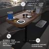 Manufacturers' Select ITC Boat Table Set - 18"x34" Removable Pontoon Boat Table with Pedestal Leg, 4 Drink Holders, and 2 Phone Stands (Cinnamon Brown Table with Black Leg) view 4