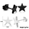 2 Pair Stainless Steel Women Shining Shooting Star Lucky Stud Earrings view 2