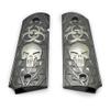 1911 Grips Full Size for Colt Rock Island Springfield Taurus & Clones Skull Grips Black Nickel Plated Base Color view 1