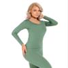 Liang Rou Women's Crew Neck Long Sleeve Ultrathin Modal Thermal Underwear Shirt/Top Eco Green Medium view 1