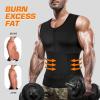 Cimkiz Mens Sweat Sauna Vest for Waist Trainer Zipper Neoprene Tank Top, Adjustable Sauna Workout Zipper Suit (Black, 4X-Large) view 3