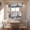 BaoNews Paris City Landscape Kitchen Valances Half Window Curtain, Oil Painting Paris European City Landscape France Eiffel Blackout Decoration Window Valances Curtains Drapes for Kitchen Bedroom view 2