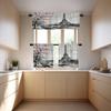 BaoNews Paris City Landscape Kitchen Valances Half Window Curtain, Oil Painting Paris European City Landscape France Eiffel Blackout Decoration Window Valances Curtains Drapes for Kitchen Bedroom view 3