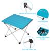 Tesouro Portable Camping Table,Folding Side Table Aluminum Top for Outdoor Cooking, Hiking, Travel, Picnic (Blue-Medium) view 3