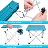 Tesouro Portable Camping Table,Folding Side Table Aluminum Top for Outdoor Cooking, Hiking, Travel, Picnic (Blue-Medium) view 4