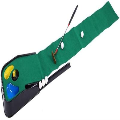 qiuqiu Golf Putting Green Mat Set, Portable Indoor Practice Hitting Mat, Indoor Backyard Golf Training Aid Equipment,Golf Lawn Mat Set,Golf Practice Equipment