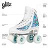 Crazy Skates Glitz Roller Skates | Adjustable or Fixed Sizes | Glitter Sparkle Quad Skates for Women and Girls - Diamond (Size: Womens 9 / Mens 8) view 2
