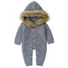 Bestgift Infant Baby Boy Girl Sweater Jumpsuit Faux Fur Hoodie One-Piece Romper Gray 9-12 months view 1