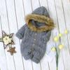 Bestgift Infant Baby Boy Girl Sweater Jumpsuit Faux Fur Hoodie One-Piece Romper Gray 9-12 months view 3