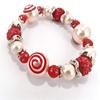 Valentine Bracelet, Heart Bracelet for Women, Glass Beaded Stackable Jewelry, Birthday Christmas Gift Idea, 1 pc (Heart Swirl) view 2