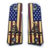 1911 Grips Full Size for Colt Rock Island Springfield Taurus & Clones Don't Tread On Me Grips Black Base Color view 1
