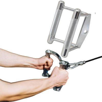 5 Star TD Double D Row Handle Cable Attachment  Non Slip Handle for Weight Lifting | LAT Pull Down Bar | Exercise V Handle Tricep Bar Press Down Machine Attachments Accessories Chrome Finish