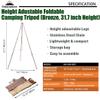 CAMPINGMOON Camping Campfire Tripod with Carrying Bag Portable Lightweight Aluminum 31.5-inch Height Stainless Steel Chain Bronze view 2