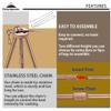 CAMPINGMOON Camping Campfire Tripod with Carrying Bag Portable Lightweight Aluminum 31.5-inch Height Stainless Steel Chain Bronze view 3