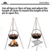 CAMPINGMOON Camping Campfire Tripod with Carrying Bag Portable Lightweight Aluminum 31.5-inch Height Stainless Steel Chain Bronze view 4