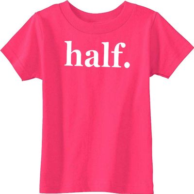 Custom Kingdom Baby Half. 6 Months Old Birthday Shirt for Half Birthday 1/2 Year Old T-Shirt (12 Months, Pink)