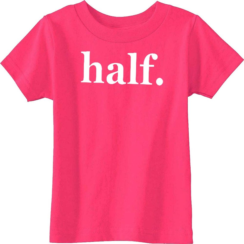 Custom Kingdom Baby Half. 6 Months Old Birthday Shirt for Half Birthday 1/2 Year Old T-Shirt (12 Months, Pink)