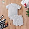 Ledy Champswiin Summer Newborn Baby Boy Girl Clothes Set Ribbed Outfits Unisex Infant Solid Short Sleeve Tops Shorts 2PCS view 3