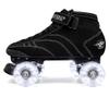 Bont Skates - Prostar Black Suede Professional Roller Skates with Glow Light Up Led Wheels - Indoor and Outdoor -9.5 (Bont 9.5)