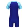 CHICTRY Little Girls Color Block Short Sleeve Rashguard Shirts Themal Wetsuit Sun Protective Swimsuit Royal Blue 1-3 view 2