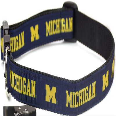 All Star Dogs Collegiate Dog Collar (Medium, Michigan Wolverines)