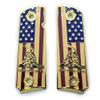 1911 Grips Full Size for Colt Rock Island Springfield Taurus & Clones Don't Tread On Me Grips Gold Plated Base Color view 1
