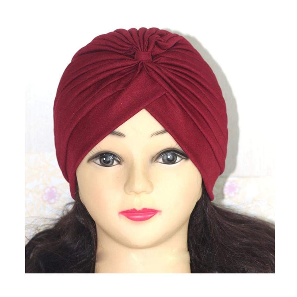 Bandanas Women Stretchy Turban Muslim Hat Headband Warp Female Chemo Hijab Knotted Cap Head Wrap for Women
