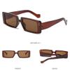 ADE WU Rectangle Sunglasses for Women Men 90s Vintage Fashion Cool Chunky Rectangular Rave Sun Glasses, Brown Lense view 4