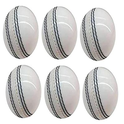 THOR INSTRUMENTS Cricket White Leather Balls Hand Stitched Club ODI T20Cricket Leather Ball (Set of 6) Rustic Vintage Home Decor Gifts