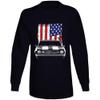 1968 Camaro Z28 Front Grill View with United States Flag Long Sleeve T Shirt L Black view 1