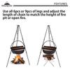 CAMPINGMOON Camping Tripod with Carrying Bag Portable Lightweight Aluminum 31.5-inch Height Stainless Steel Chain view 4