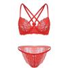 Active 2Pcs Women Lingerie Set See-Through Under-wired Bra with Briefs Sleepwear (Color : Red, Size : Large) view 1