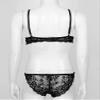 Active 2Pcs Women Lingerie Set See-Through Under-wired Bra with Briefs Sleepwear (Color : Red, Size : Large) view 4