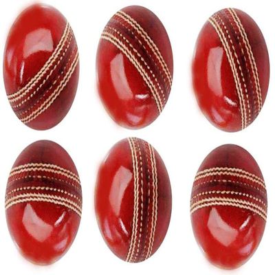 THORINSTRUMENTS Cricket New Club Red Leather Ball for World Cup Match Sport Cricket Ball (Set of 6) Rustic Vintage Home Decor Gifts