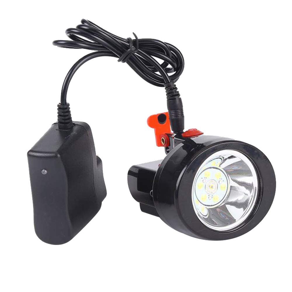 Yongkist Rechargeable LED Mining Cap Lamp 1+6 Light Source, White Light Coal Miner Headlight for Hard Hat, Waterproof Underground Mining Light, High Brightness Safety Helmet Lamp for Outdoor Work