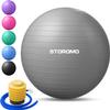 STOROMO Exercise Ball,Yoga Ball(with Exercise Tutorial)Extra Thick Non-Slip,Holds 2500 lbs, Workout Ball for Pregnancy Birthing and Balance Stability (Silver, 65cm/25.6in) view 1