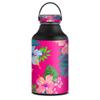 Skin Decal for Hydro 64 oz Flask Wide Mouth Water Bottle Vinyl Wrap Only - Pink Neon Hibiscus Flowers view 1